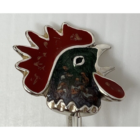 Rooster Cufflinks 925 STERLING SILVER Fratelli Peruzzi Handcrafted in Italy - Picture 7 of 16